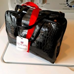 Black Snakeskin Cosmetic Storage Bag Set